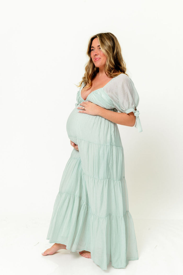 Grayson Maxi Dress in Light Mint - Bump Friendly *Final Sale*