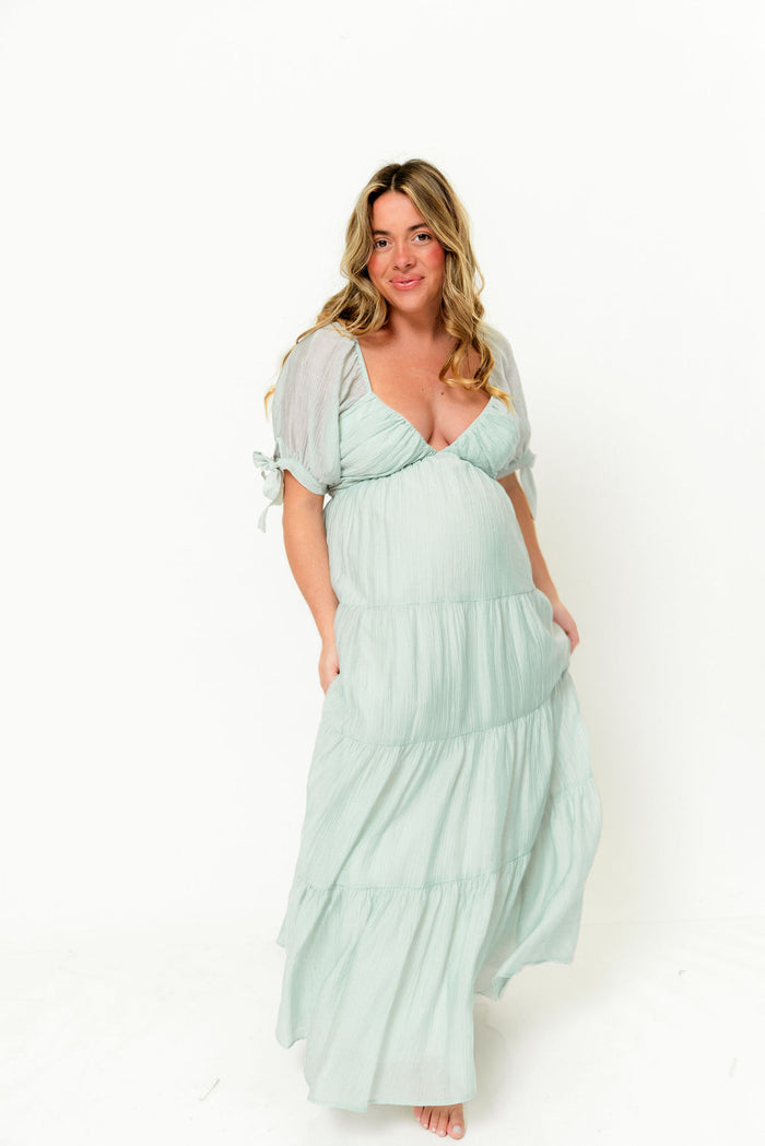 Grayson Maxi Dress in Light Mint - Bump Friendly *Final Sale*