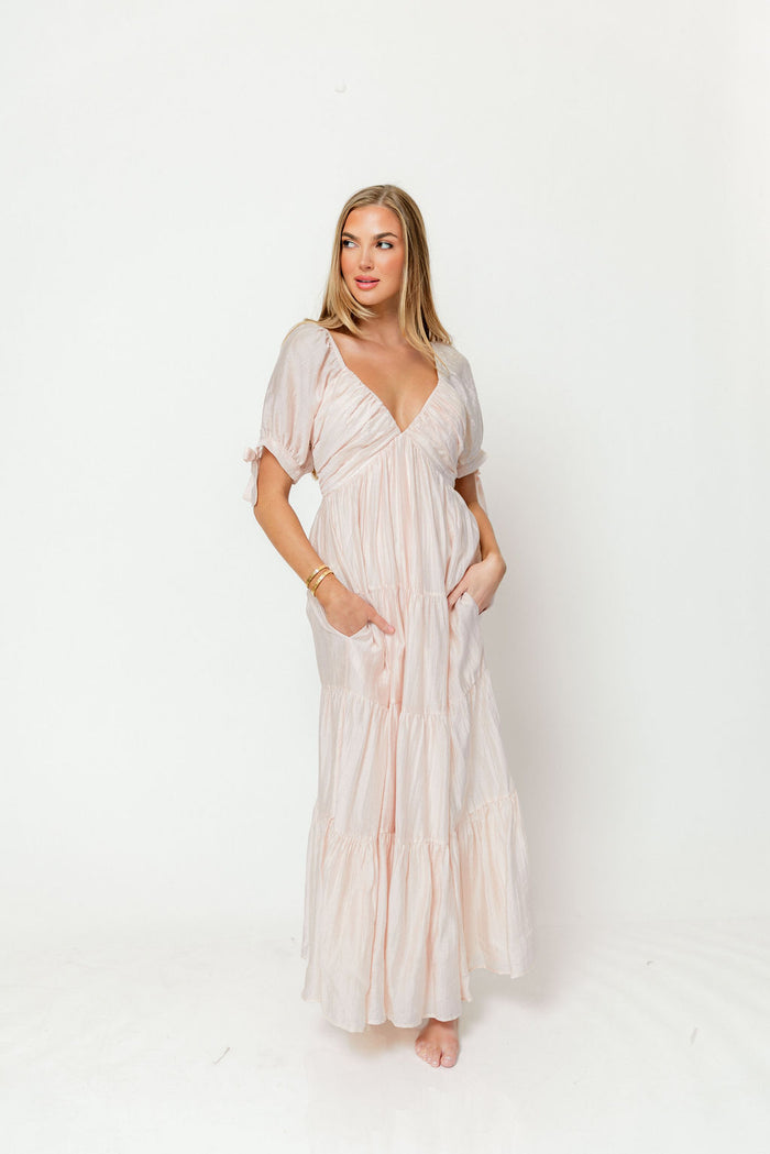 Grayson Maxi Dress in Peach - Bump Friendly & Inclusive Sizing