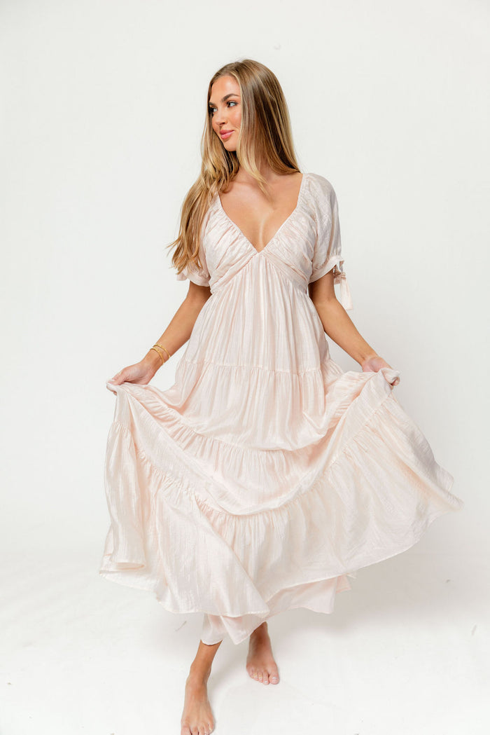 Grayson Maxi Dress in Peach - Bump Friendly & Inclusive Sizing