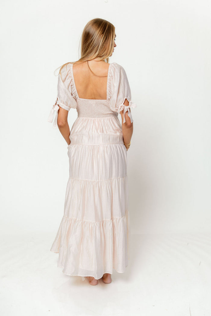 Grayson Maxi Dress in Peach - Bump Friendly & Inclusive Sizing