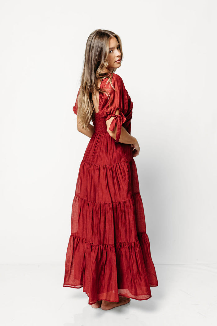 Grayson Maxi Dress in Wine Red - Bump Friendly & Inclusive Sizing