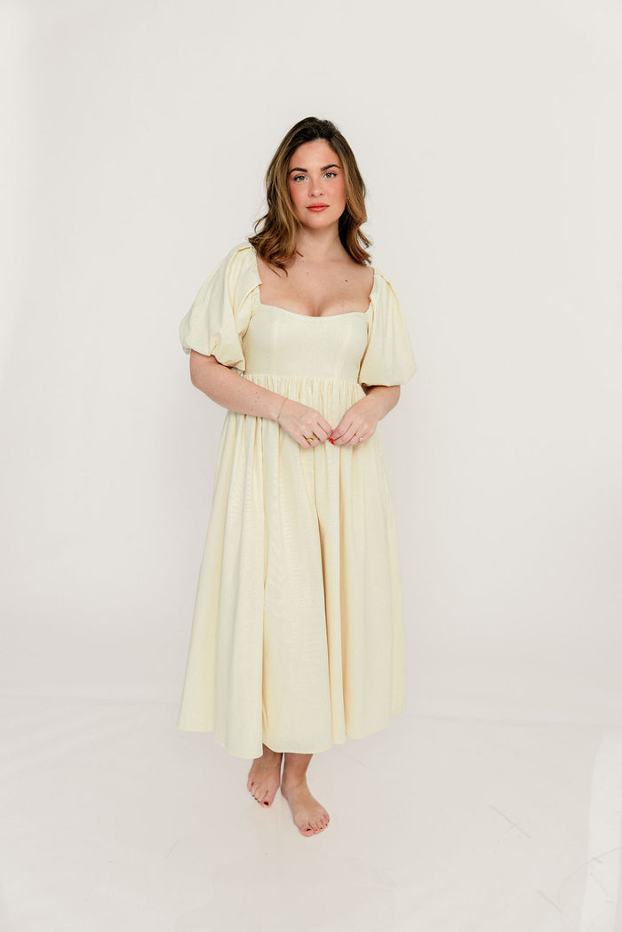 Hamilton Midi Dress in Butter - Bump Friendly (S-XL)