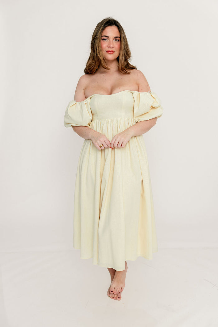 Hamilton Midi Dress in Butter - Bump Friendly (S-XL)