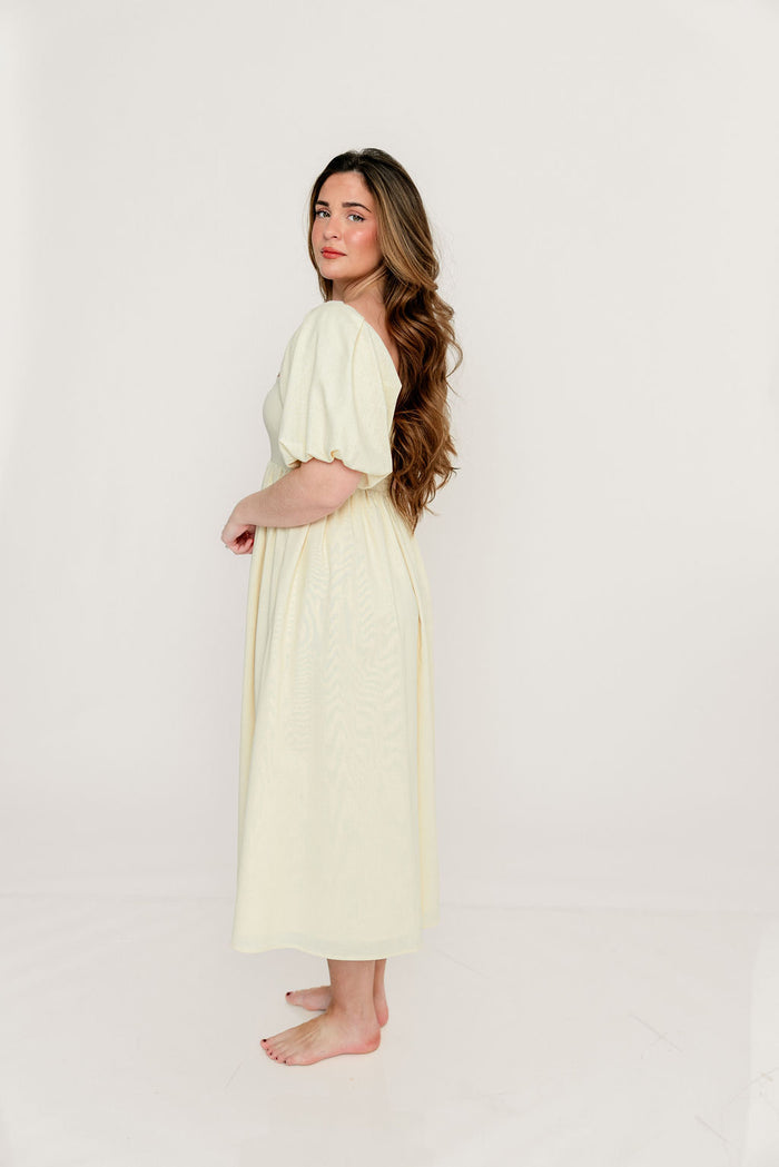 Hamilton Midi Dress in Butter - Bump Friendly (S-XL)