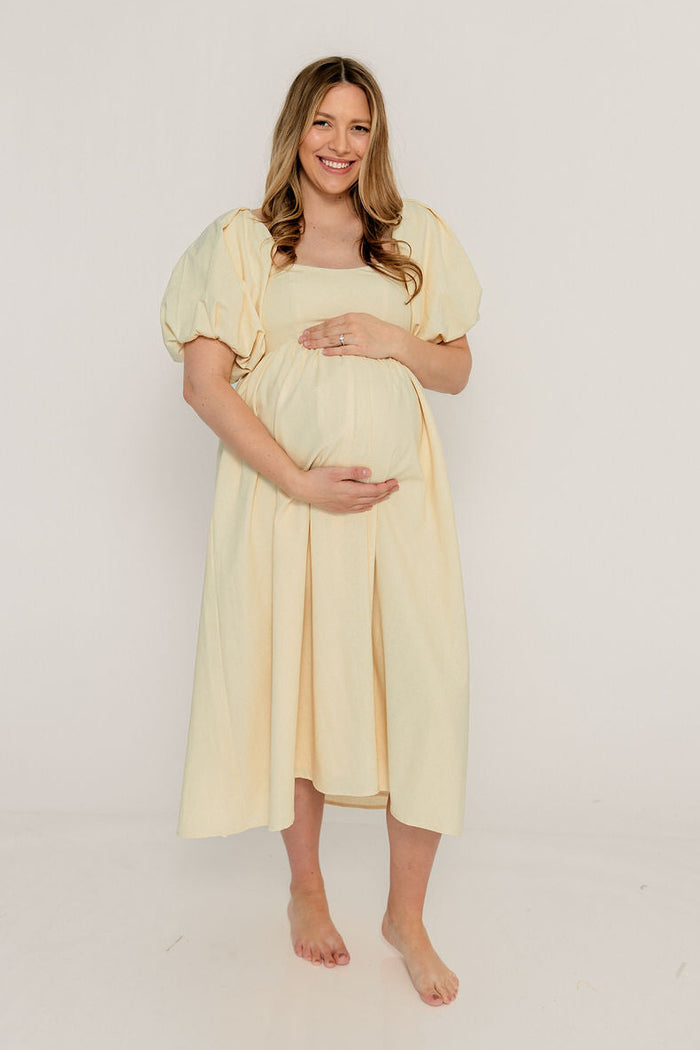 Hamilton Midi Dress in Butter - Bump Friendly (S-XL)