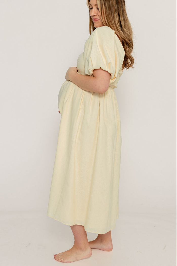 Hamilton Midi Dress in Butter - Bump Friendly (S-XL)