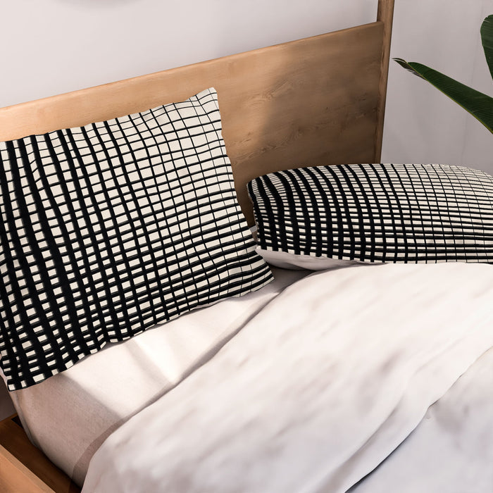 HAND DRAWN GRID PILLOW SHAMS