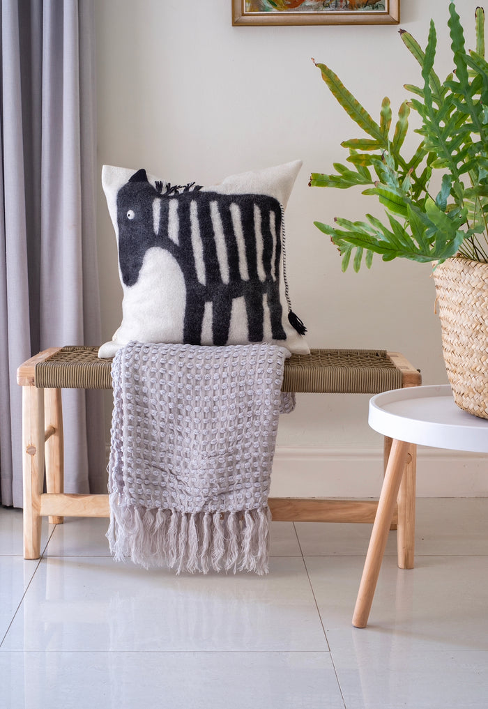 Hand Felted Zebra Pillow Cover