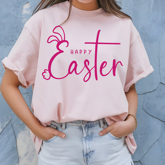Happy Easter with Bunny Ears Graphic Tee