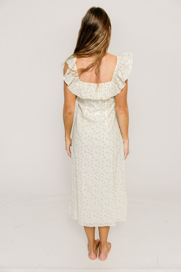 Harper Midi Dress in Ivory/Pink Floral *Final Sale*