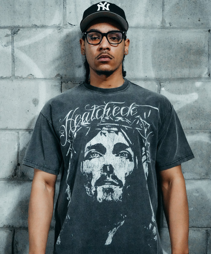 Heatcheck Jesus T-shirt Ash Black