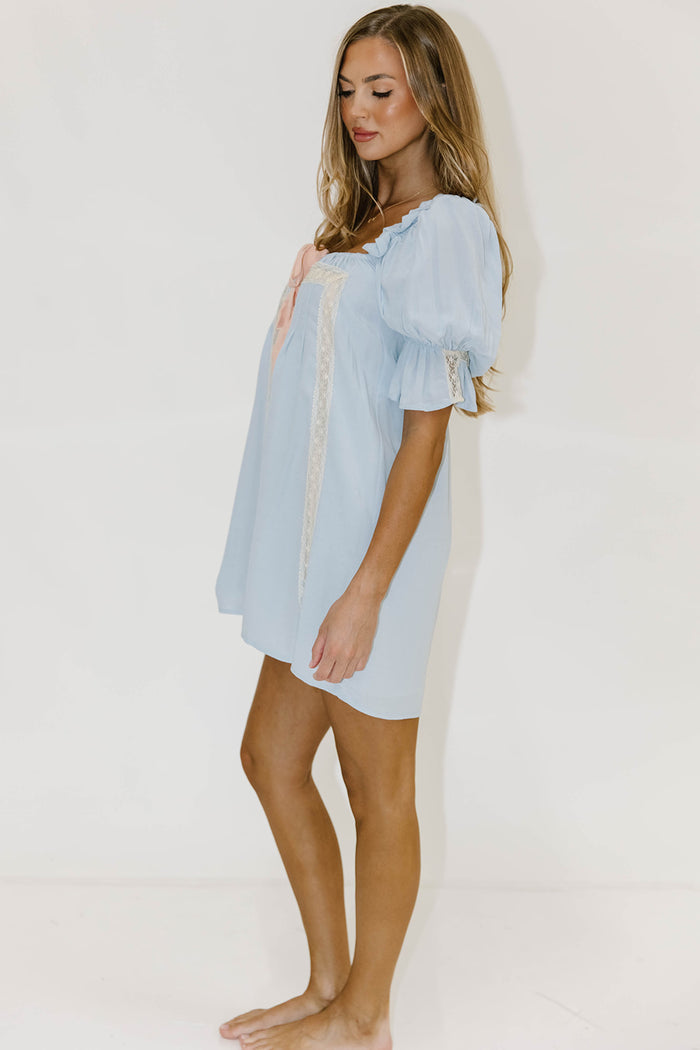 Heirloom Mini Dress in French Blue