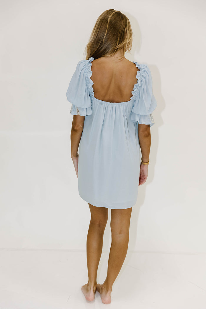 Heirloom Mini Dress in French Blue