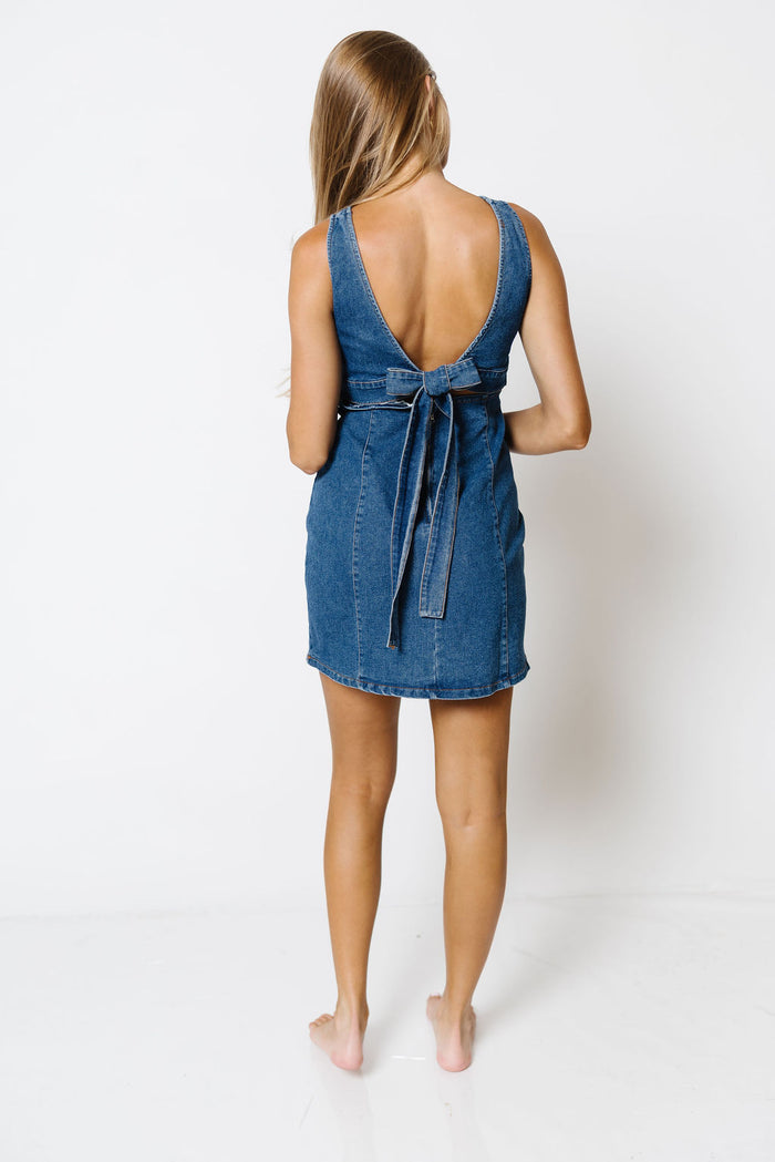 Hilary Mini Dress in Denim