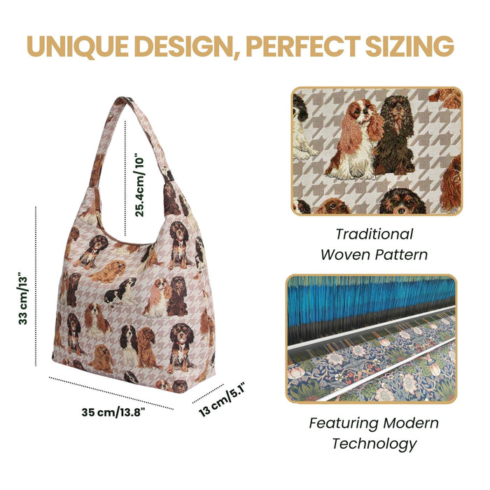 HOBO-KGCS | KING CHARLES CAVALIER SPANIEL DOG HOBO HANDBAG SHOULDER BAG