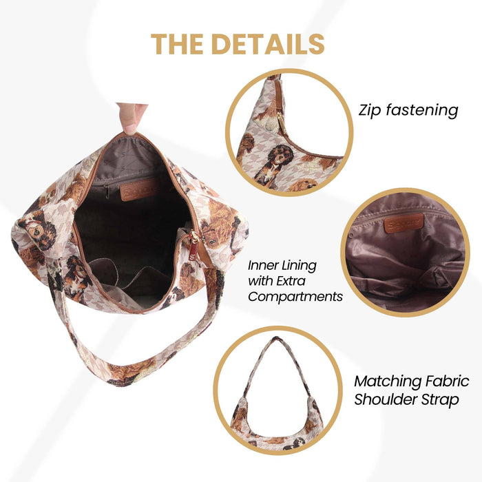 HOBO-KGCS | KING CHARLES CAVALIER SPANIEL DOG HOBO HANDBAG SHOULDER BAG
