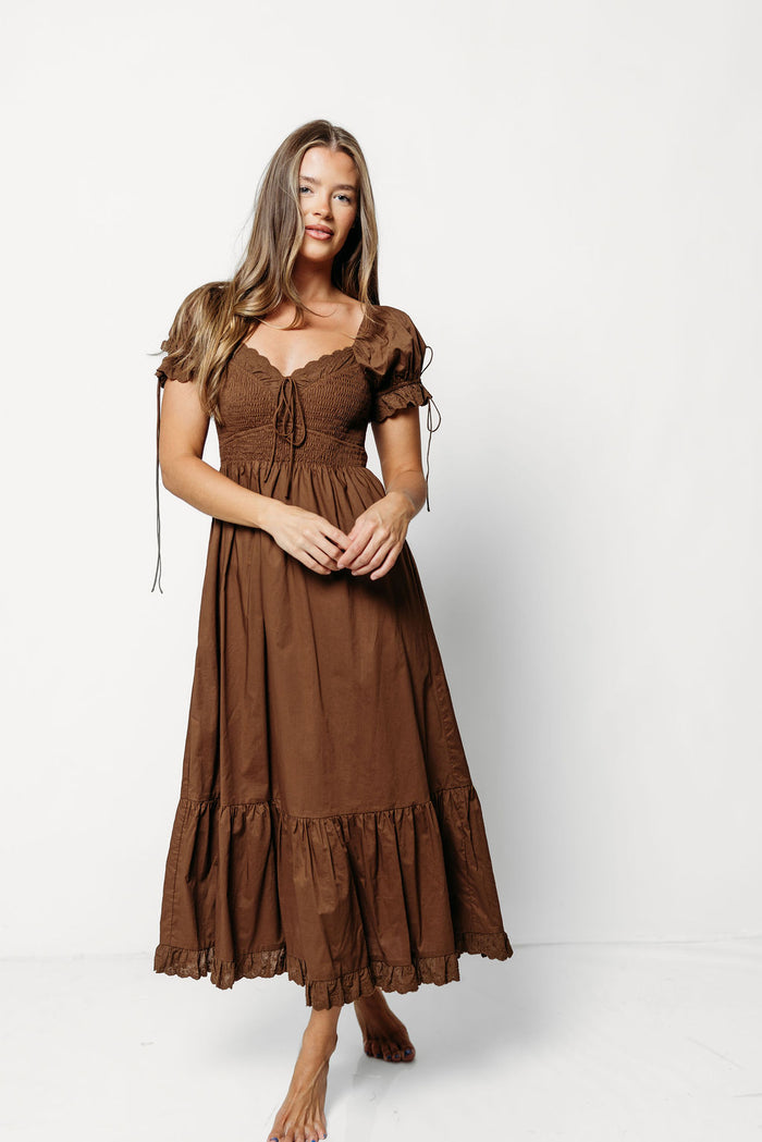 Holdyn 100% Cotton Maxi Dress in Chocolate Brown - Inclusive Sizing
