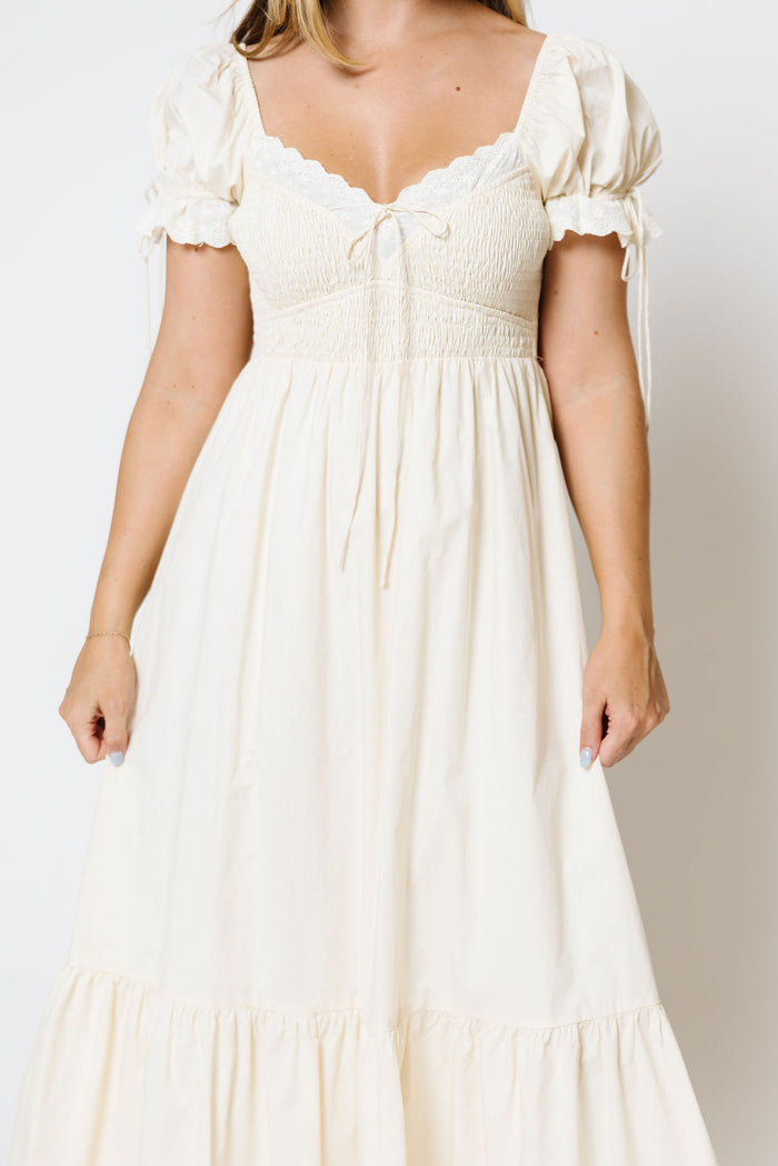 Holdyn 100% Cotton Maxi Dress in Cream - Inclusive Sizing