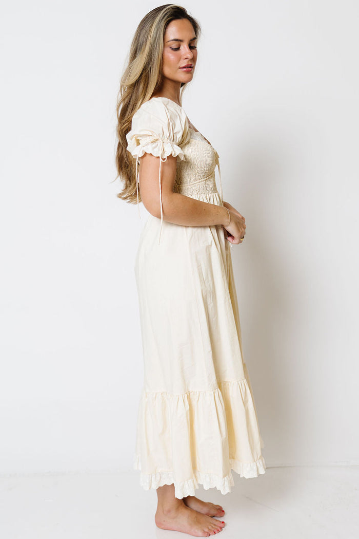 Holdyn 100% Cotton Maxi Dress in Cream - Inclusive Sizing