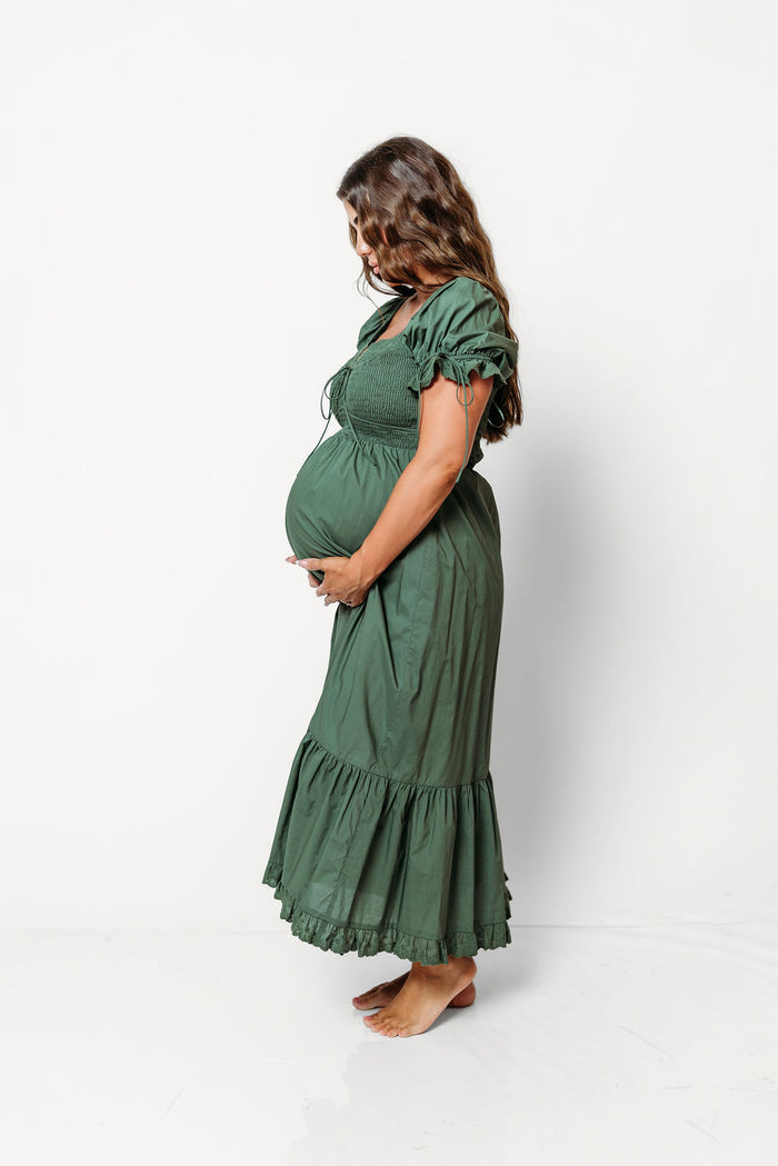 Holdyn 100% Cotton Maxi Dress in Evergreen - Inclusive Sizing