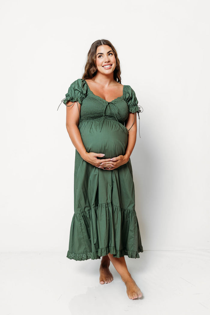 Holdyn 100% Cotton Maxi Dress in Evergreen - Inclusive Sizing