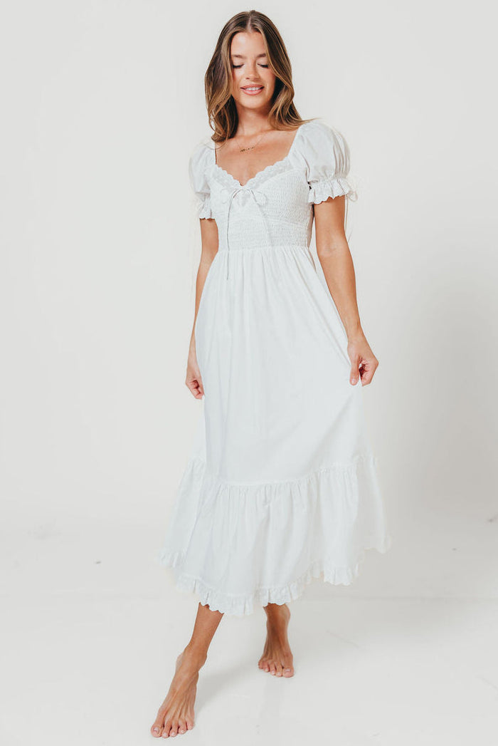 Holdyn 100% Cotton Maxi Dress in Off-White - Inclusive Sizing