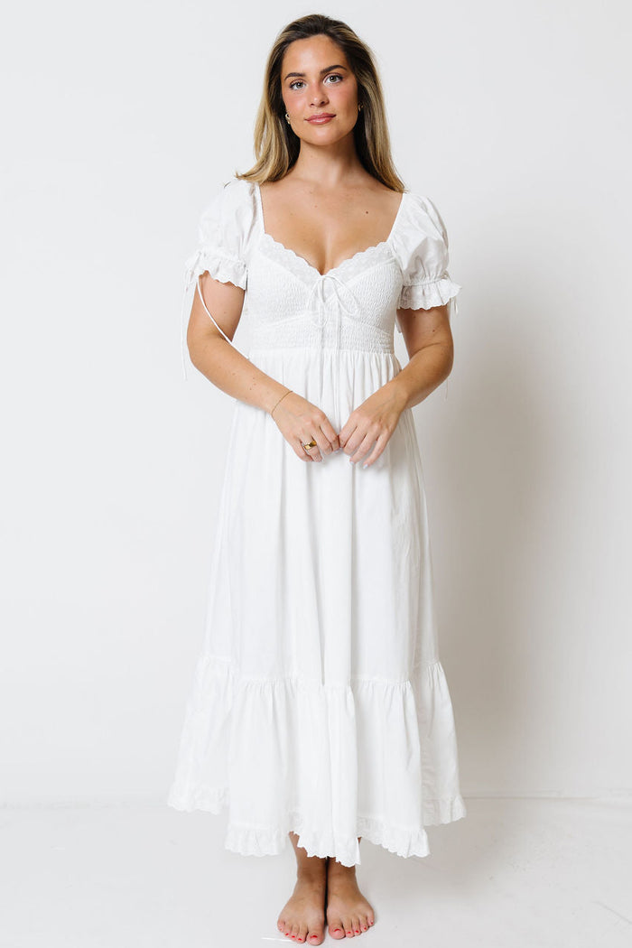Holdyn 100% Cotton Maxi Dress in Off-White - Inclusive Sizing