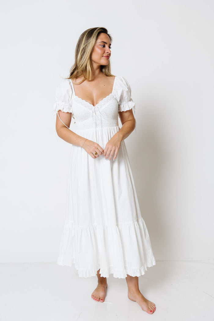 Holdyn 100% Cotton Maxi Dress in Off-White - Inclusive Sizing