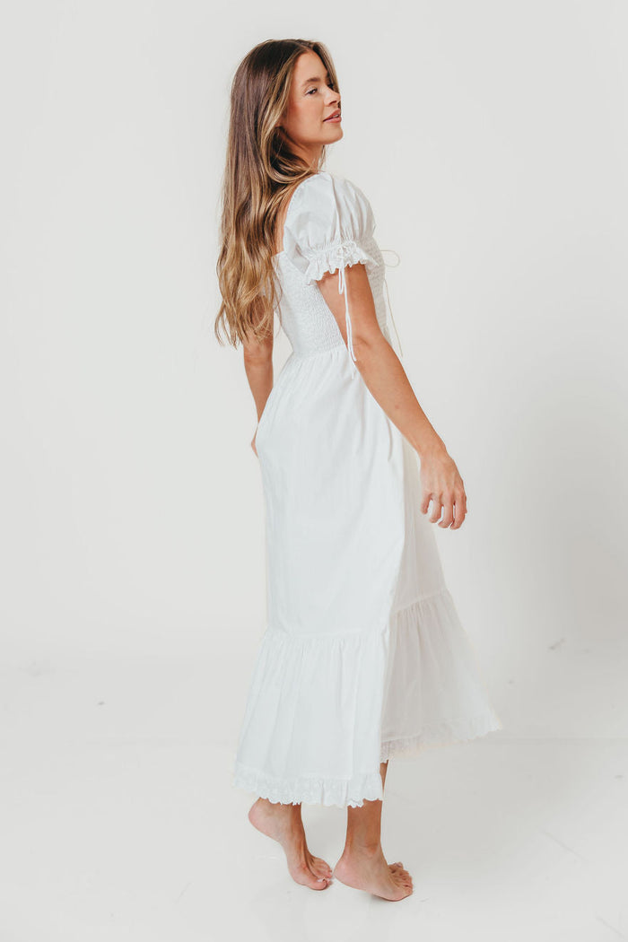 Holdyn 100% Cotton Maxi Dress in Off-White - Inclusive Sizing