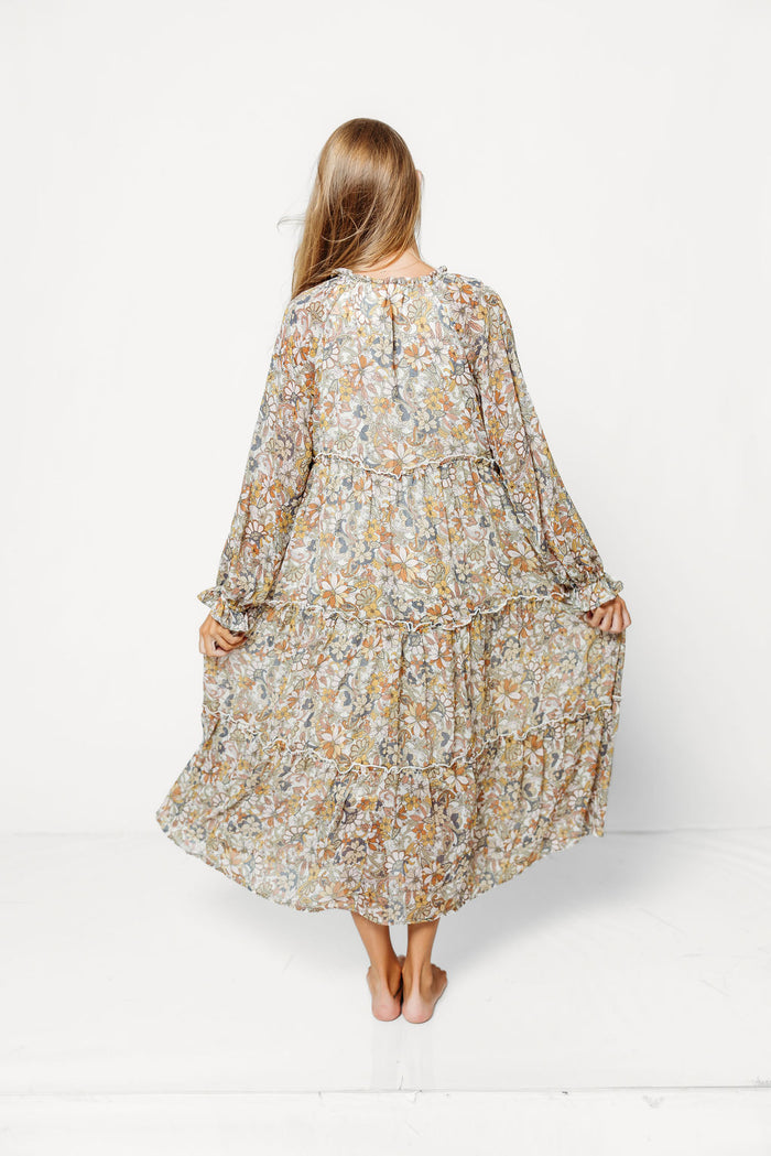 Hollis Floral Maxi Dress in Cream