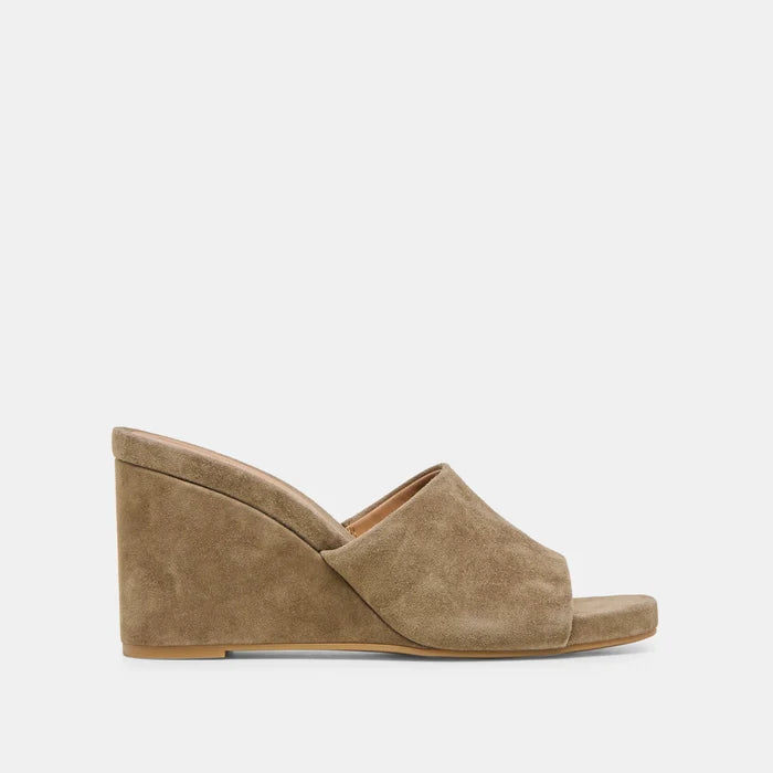 Holta Wedges in Olive Suede