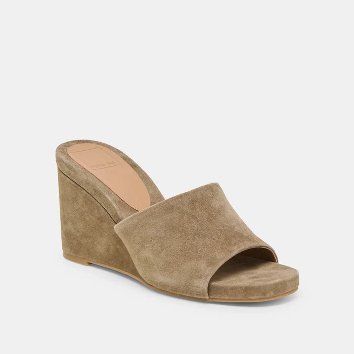 Holta Wedges in Olive Suede