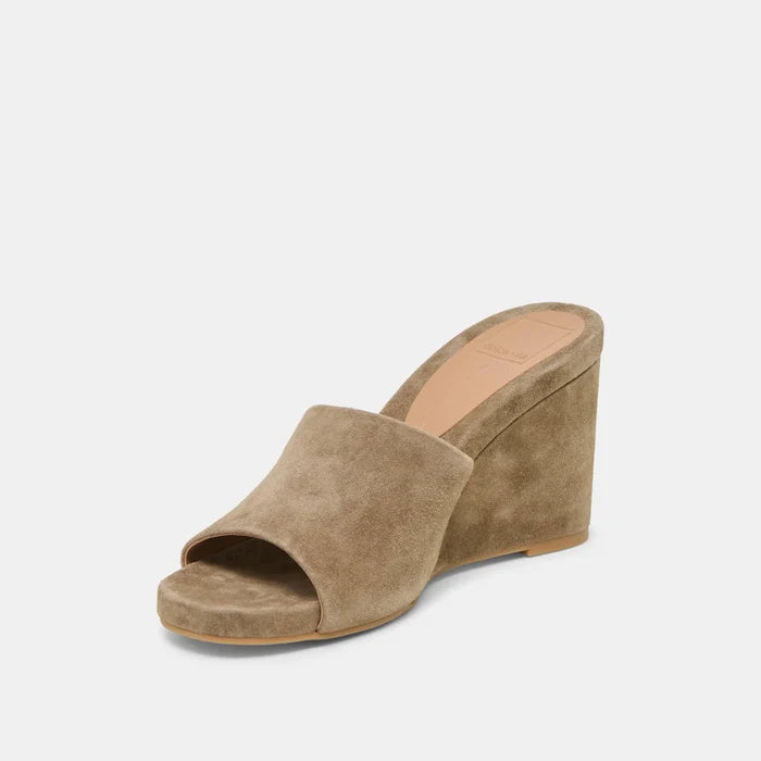 Holta Wedges in Olive Suede