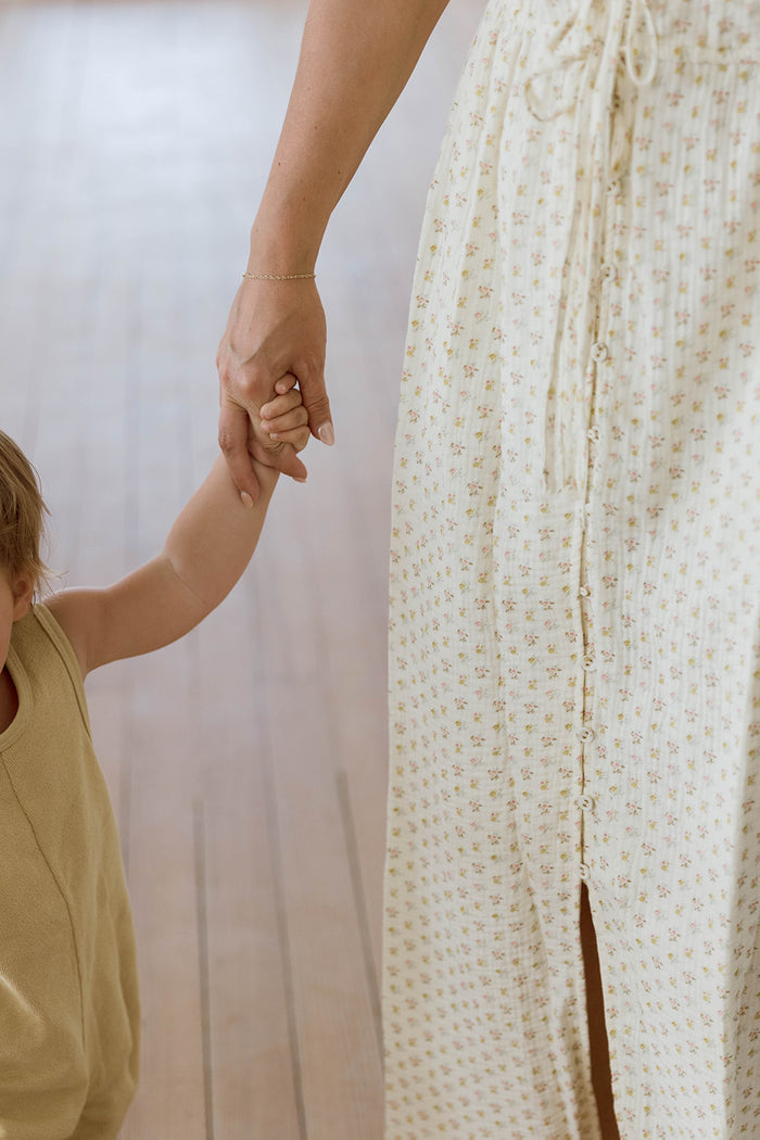 Honey Morning 100% Cotton Dress in Ivory Butter - Nursing & Bump Friendly *9/17 PRE-ORDER*  Fits Oversized Purposefully