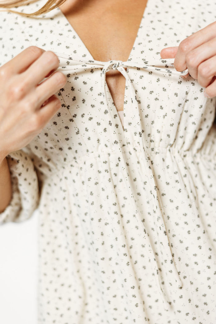 Hunter 100% Cotton Midi Dress in Cream - Bump Friendly *9/16 PRE-ORDER*