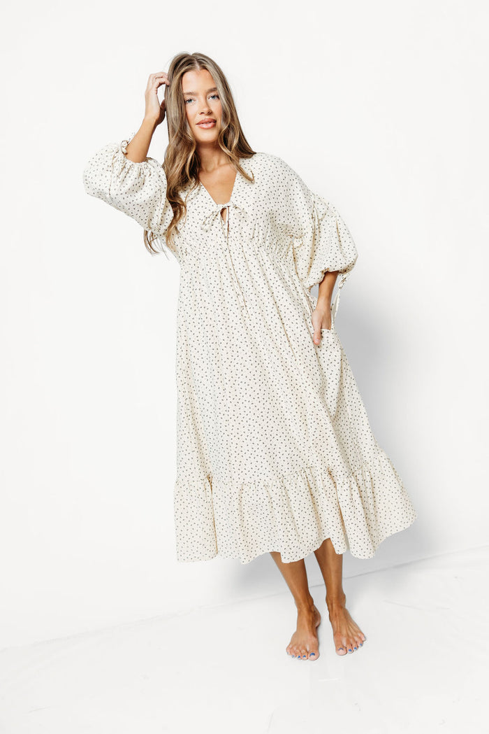 Hunter 100% Cotton Midi Dress in Cream - Bump Friendly *9/16 PRE-ORDER*