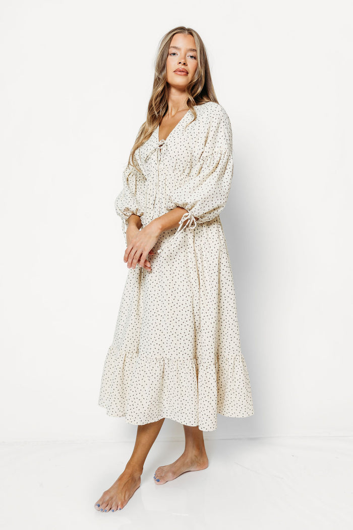 Hunter 100% Cotton Midi Dress in Cream - Bump Friendly *9/16 PRE-ORDER*