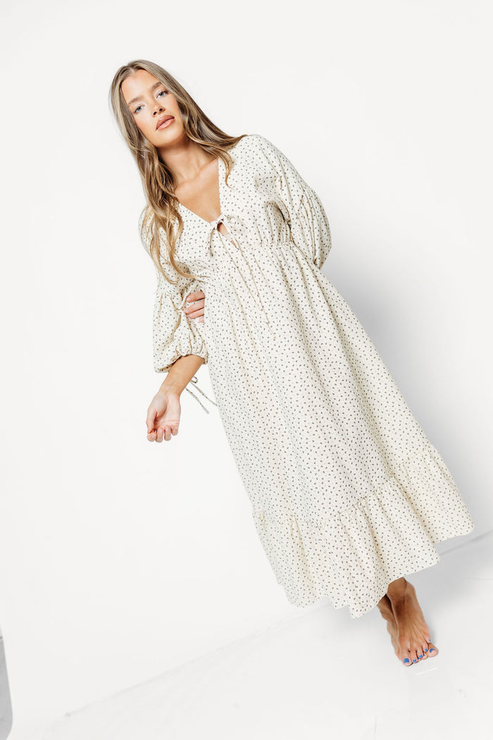 Hunter 100% Cotton Midi Dress in Cream - Bump Friendly *9/16 PRE-ORDER*