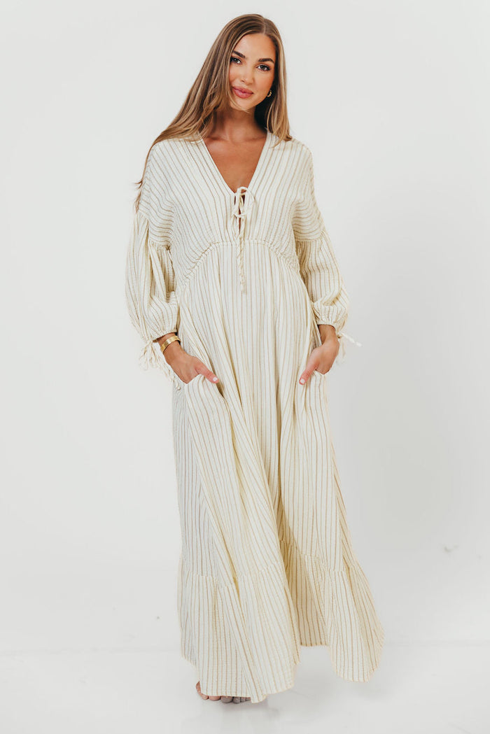 Hunter 100% Cotton Midi Dress in Off-White - Bump Friendly & Inclusive Sizing