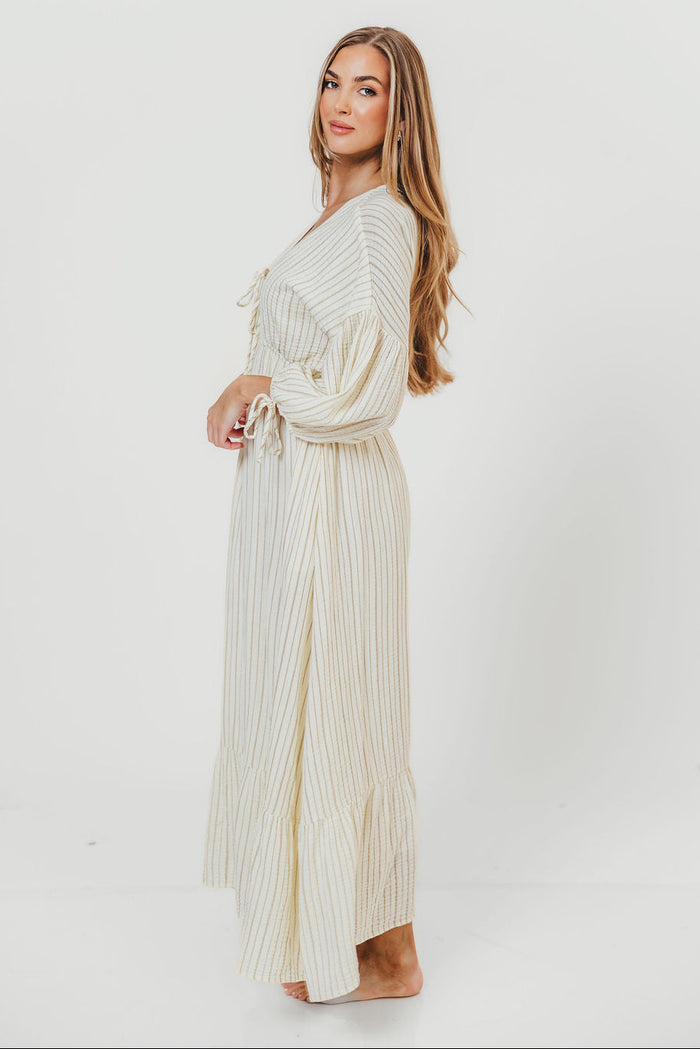 Hunter 100% Cotton Midi Dress in Off-White - Bump Friendly & Inclusive Sizing