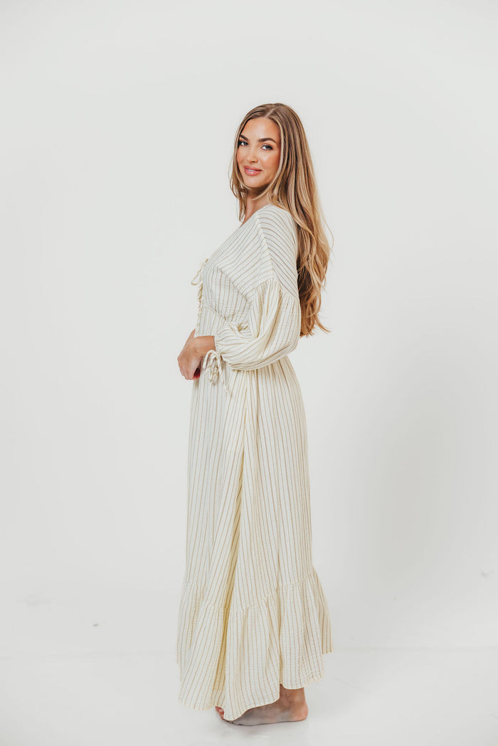Hunter 100% Cotton Midi Dress in Off-White - Bump Friendly & Inclusive Sizing