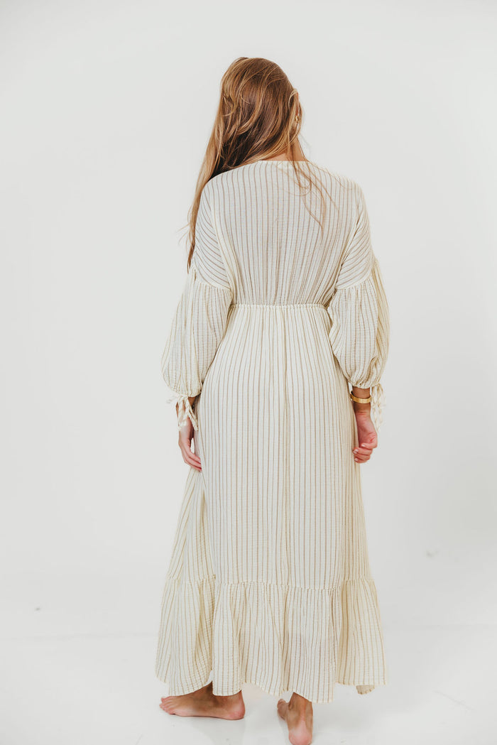 Hunter 100% Cotton Midi Dress in Off-White - Bump Friendly & Inclusive Sizing