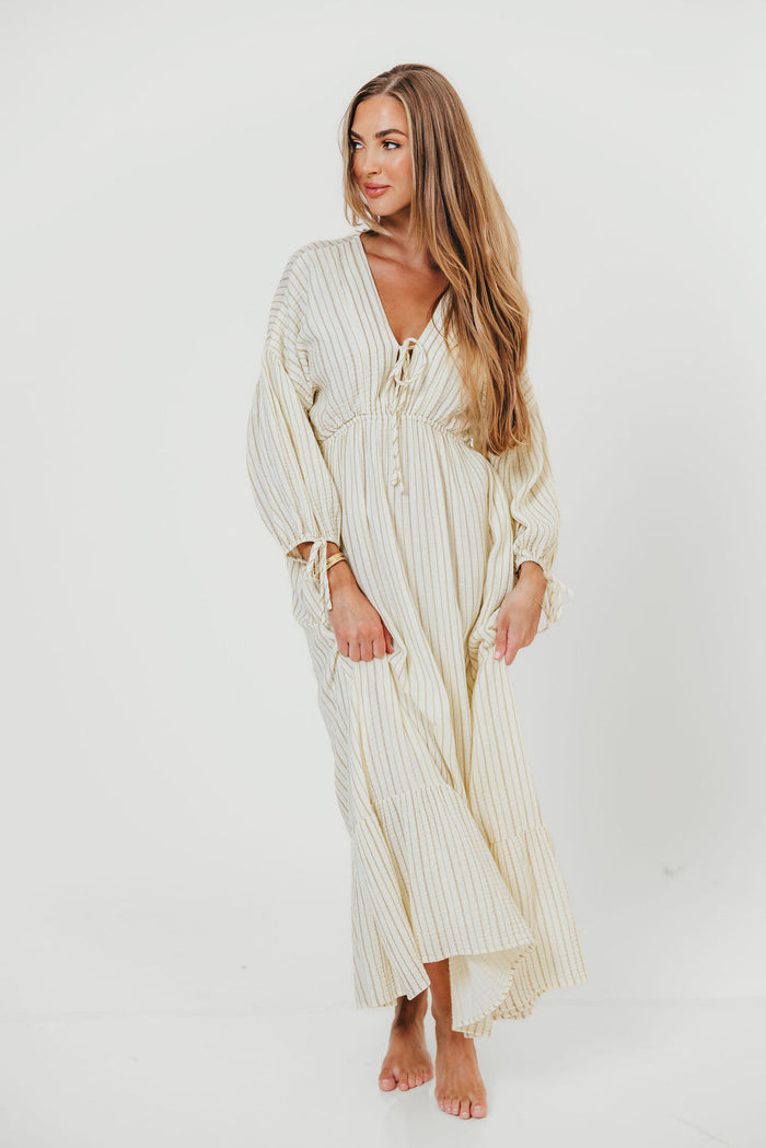 Hunter 100% Cotton Midi Dress in Off-White - Bump Friendly & Inclusive Sizing