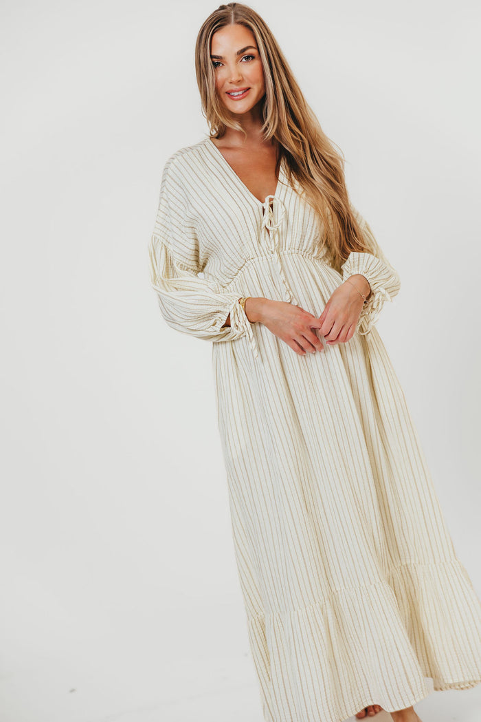 Hunter 100% Cotton Midi Dress in Off-White - Bump Friendly & Inclusive Sizing