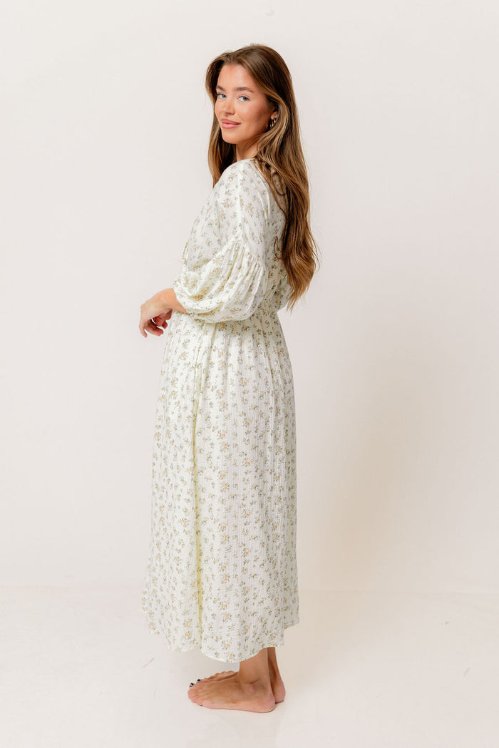 Hunter 100% Cotton Midi Dress in Peach - Bump Friendly