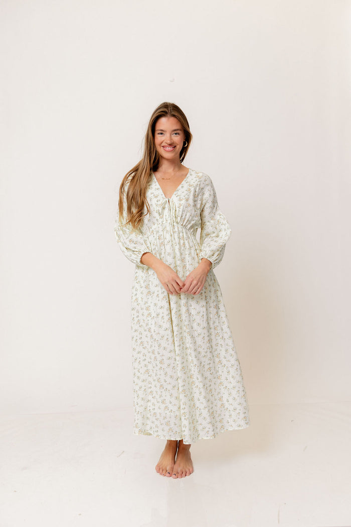 Hunter 100% Cotton Midi Dress in Peach - Bump Friendly