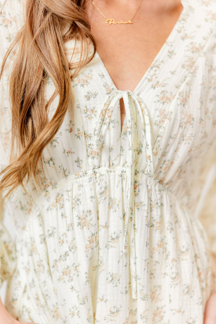 Hunter 100% Cotton Midi Dress in Peach - Bump Friendly