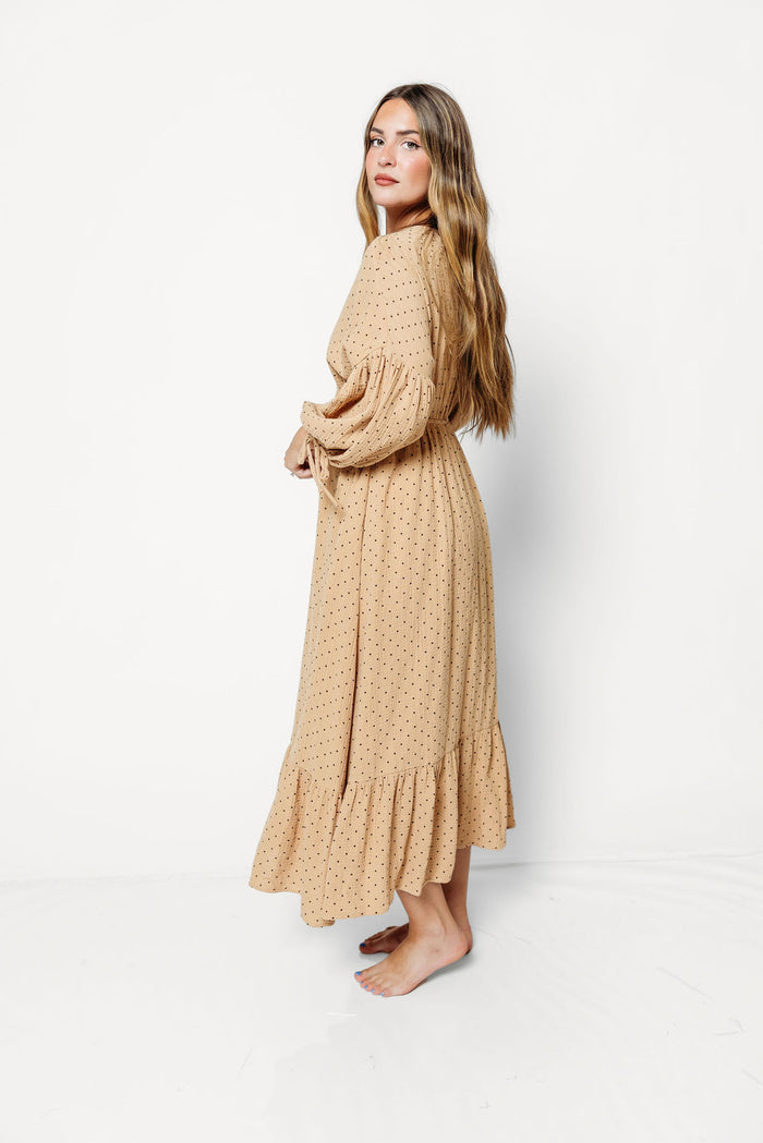 Hunter 100% Cotton Midi Dress in Taupe - Bump Friendly *9/16 PRE-ORDER*