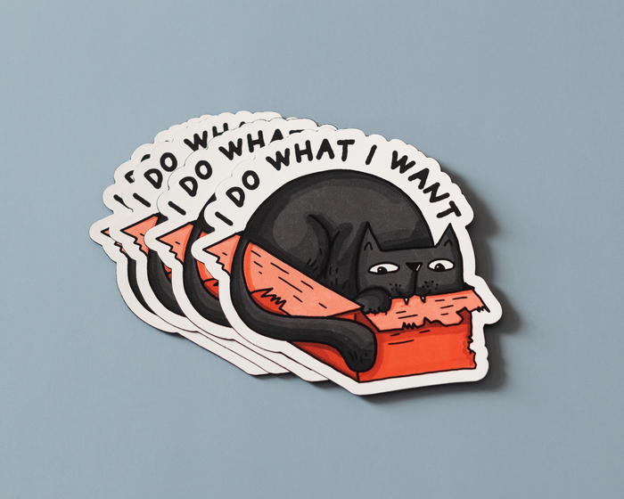 I Do What I Want Cat Sticker